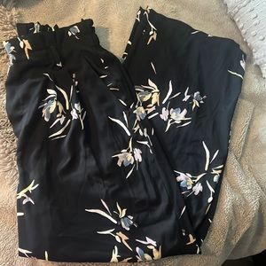 Wide leg floral pants